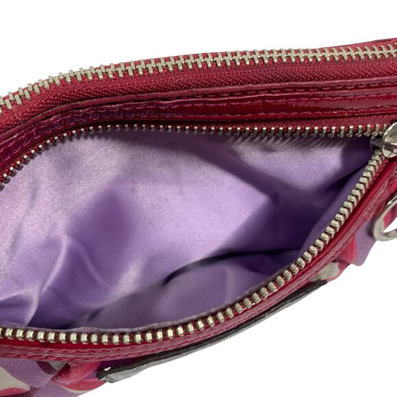 COACH Poppy Signature Wallet Pouch Bag 2 Tags PARTS ONLY - NO STRAP - FLAWs - Picture 9 of 14